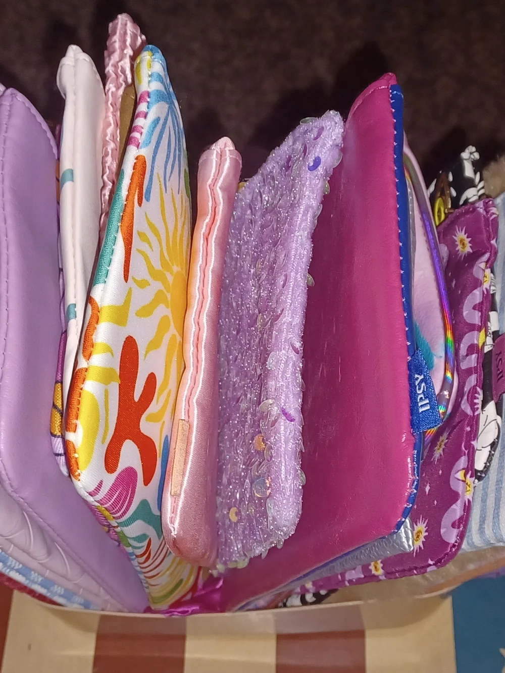 Ipsy Multicolor Small Pouch Makeup Bags- Pink & Pastel Accent Bags